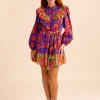 Alden Adair Mini- Sutton Dress In Cobalt Tea Garden