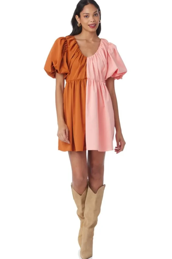 Crosby By Mollie Burch Mini- Raines Dress Salmon/Clay