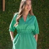 Emily McCarthy Mini- Palmer Dress Ming Green
