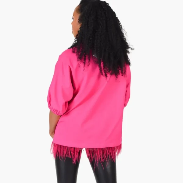 Emily McCarthy Blouses- Poppy Top Fuchsia Feather