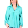 Emily McCarthy Blouses- Stella Top Crinkle Meadowbrook