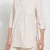 Lysse Blouses- Sporty Roll Up Sleeve Schiffer Mineral