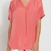 Lysse Blouses- Stevie Top Coral Touch