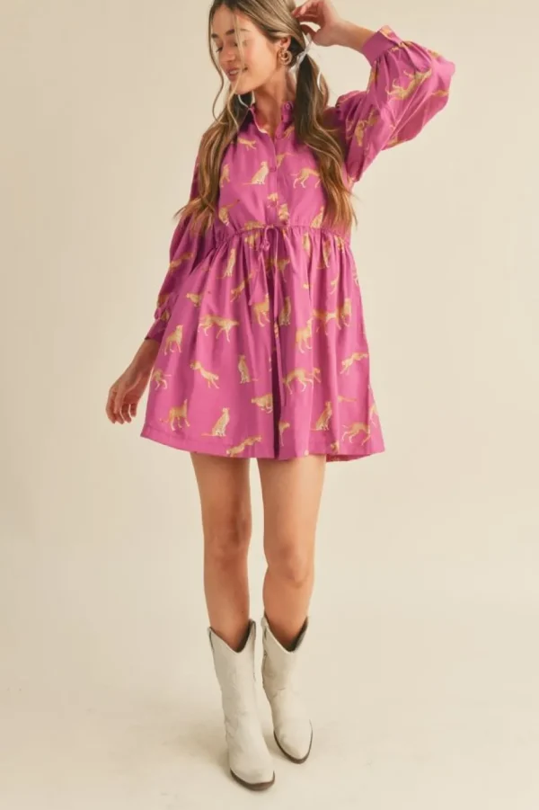 &Merci Mini-&Merci Cheetah Print Button Down Dress
