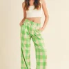 &Merci Pants-&Merci Green Apple Plaid Trouser