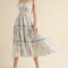 &Merci Midi-&Merci Marlin Smocked Bodice Dress