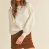 &Merci Sweaters-&Merci Pointelle Puff Sleeve Sweater