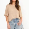 Project Social T T-Shirts- Edie Linen Boyfriend Tee