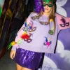 Queen of Sparkles Sweatshirts- Mardi Gras Feather Mask Sweatshirt