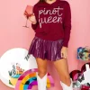 Queen of Sparkles Shorts- Purple Leather Swing Shorts