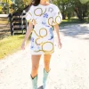 Queen of Sparkles Mini- White Cowgirl Icon Poof Sleeve Dress
