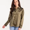 S'edge Apparel Blouses-S'Edge Apparel Ellis Top In Olive