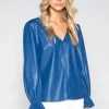 S'edge Apparel Blouses-S'Edge Apparel Murphy Top Saphire