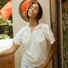 S'edge Apparel Blouses-S'Edge Apparel Sally Top Cotton Candy