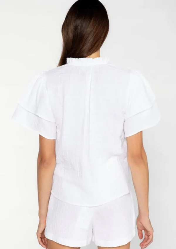 S'edge Apparel Blouses-S'Edge Apparel Sally Top White