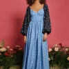 Sister Jane Maxi- Saddle Floral Maxi Dress