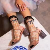 Sock Candy Socks And Tights- Repeat Floral Ruffle Sheer Crew Sock