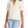 Steve Madden Blouses- Jane Top Bone Faux Leather