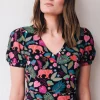 Sugarhill Brighton Mini- Annette V-Neck Jersey Dress - Black, Tigers & Toucans