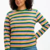 Sugarhill Brighton T-Shirts- Brunswick Jersey Top - Multi, Retro Stripes