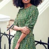Sugarhill Brighton Mini- Lorelei Dress - Black/Green, Ditsy Floral
