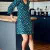 Sugarhill Brighton Mini- Natalia Tea Dress - Black/Multi, Star Leopard
