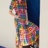 Sugarhill Brighton Midi- Yolanda Midi Dress Rainbow Check