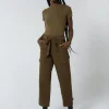 Unpublished Pants- Mia Belted Utility Pant Earth